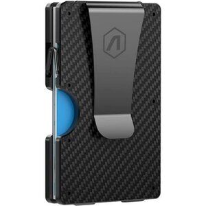 Men Slim Metal Money Clip Wallet, RFID Blocking Aluminum Cash Credit Card Holder